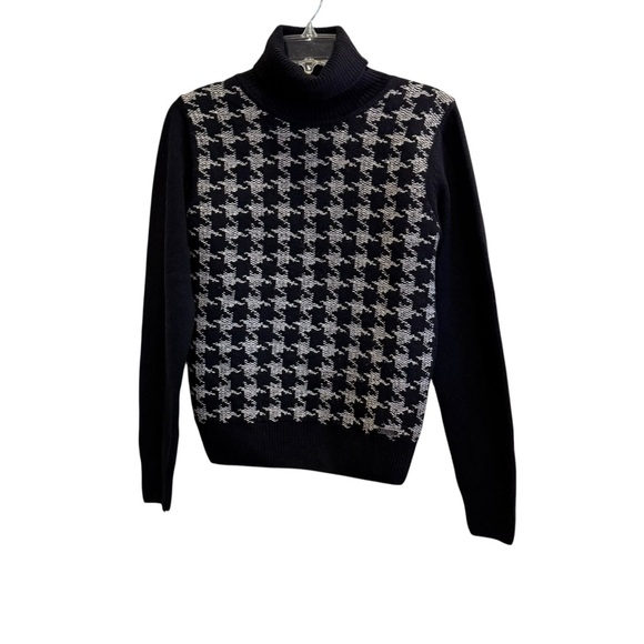 Barbour Sweaters - Barbour Black and Gray Houndstooth Wool Knit Sweater sz10